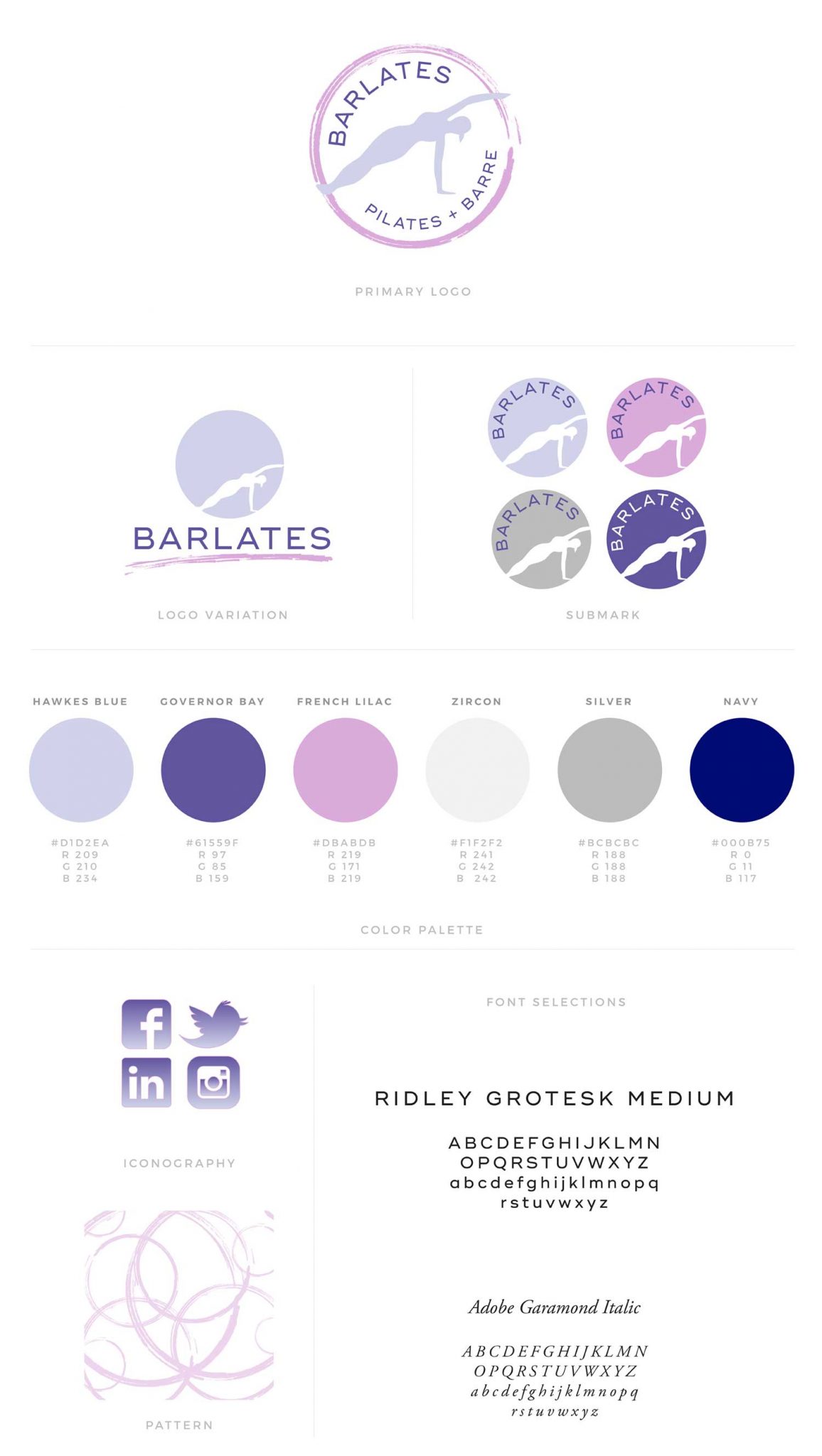 Barlates - Fitness style Logo Design & Brand Board by Jen Mulligan Design